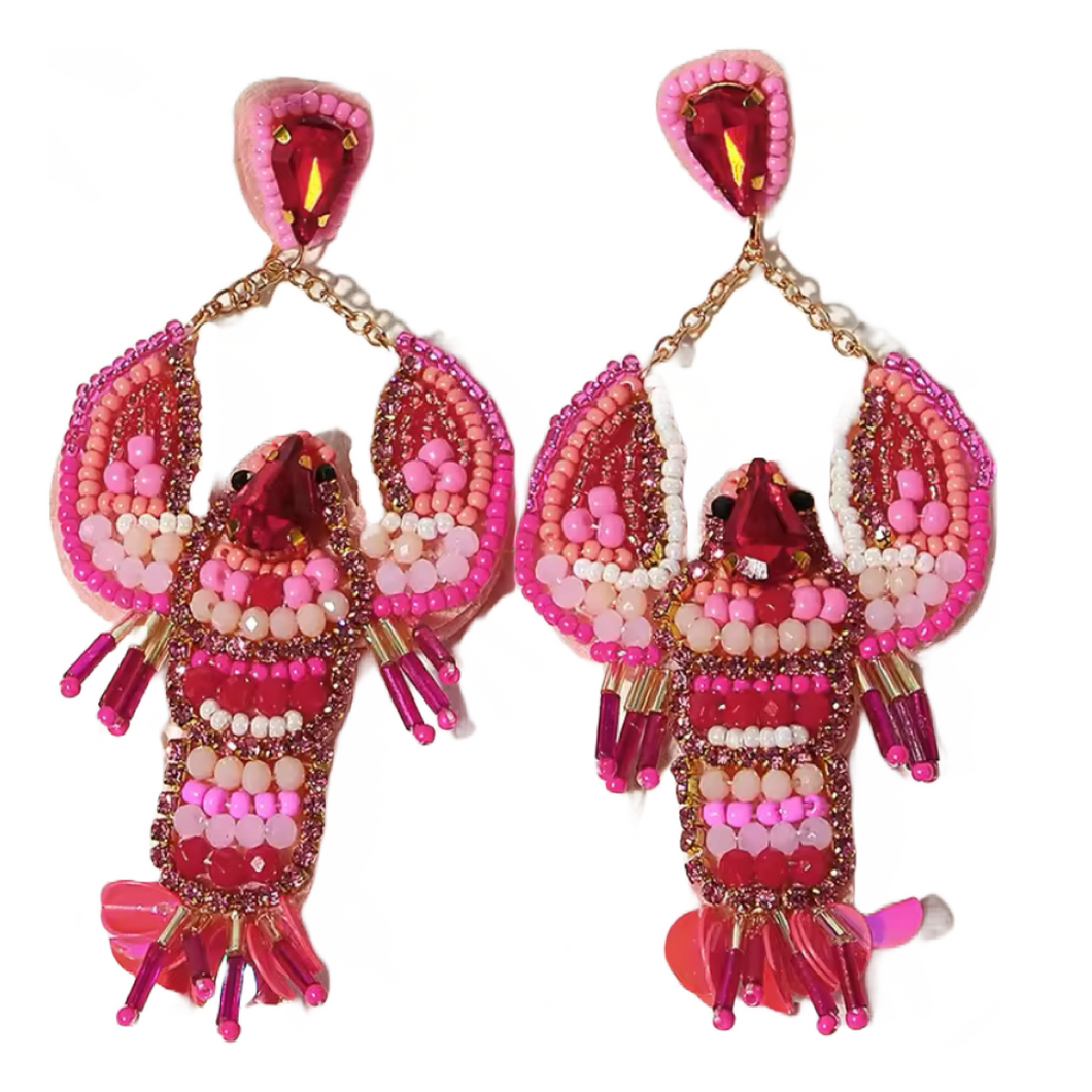 LOBSTER GLITTER EARRINGS